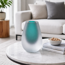 Load image into Gallery viewer, Green Sandblasted Vase