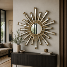 Load image into Gallery viewer, Bronze effect Sunburst Mirror