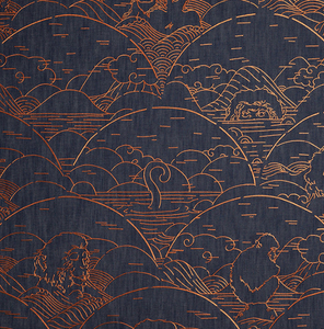 Moooi Wallcovering  Tokyo Blue Indigo Macaque