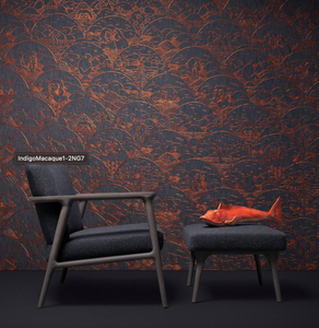 Moooi Wallcovering  Tokyo Blue Indigo Macaque