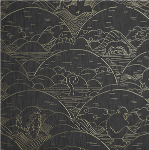 Moooi Wallcovering  Tokyo Blue Indigo Macaque