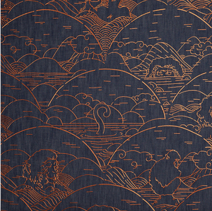 Moooi Wallcovering  Tokyo Blue Indigo Macaque